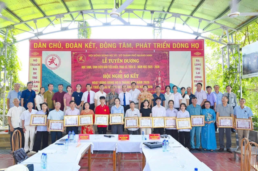 ẤM ÁP LỄ TUYÊN DƯƠNG KHUYẾN HỌC KHUYẾN TÀI VÀ SƠ KẾT HOẠT ĐỘNG DÒNG HỌ VŨ - VÕ THÀNH PHỐ QUẢNG NINH NĂM 2026